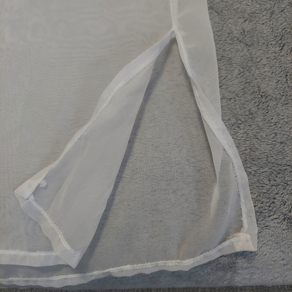 Sheer White Collard Button Down - image 4